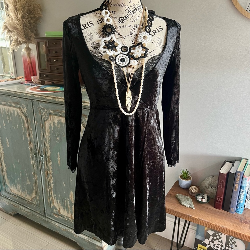 NWT Free People Kat Crushed Velvet Mini Dress Size XS